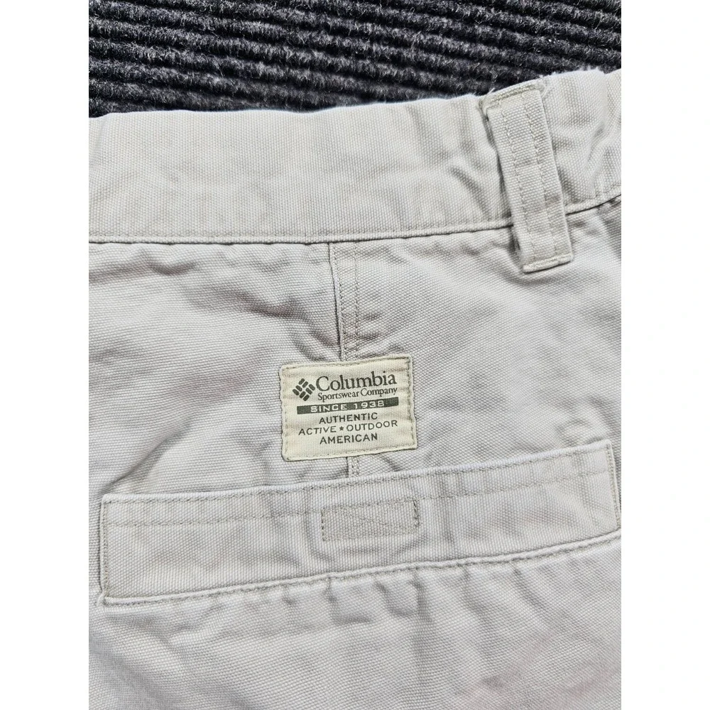 Columbia Authentic Active Cargo Shorts Mens 34 Beige Cotton Outdoor 8